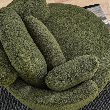 Oversized Upholstered Swivel Chair With Storage Ottoman - Sleep Galleria