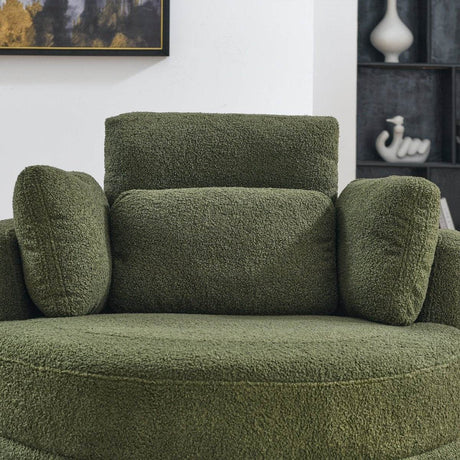 Oversized Upholstered Swivel Chair With Storage Ottoman - Sleep Galleria