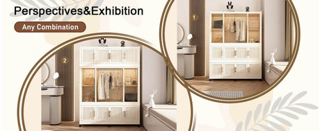 Portable Wardrobe Closet Organizer With Magnetic Doors - Blissora - Sleep Galleria