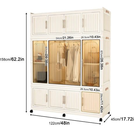 Portable Wardrobe Closet Organizer With Magnetic Doors - Blissora - Sleep Galleria