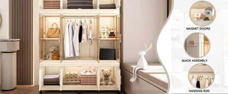 Portable Wardrobe Closet Organizer With Magnetic Doors - Blissora - Sleep Galleria