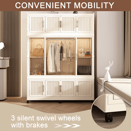 Portable Wardrobe Closet Organizer With Magnetic Doors - Blissora - Sleep Galleria