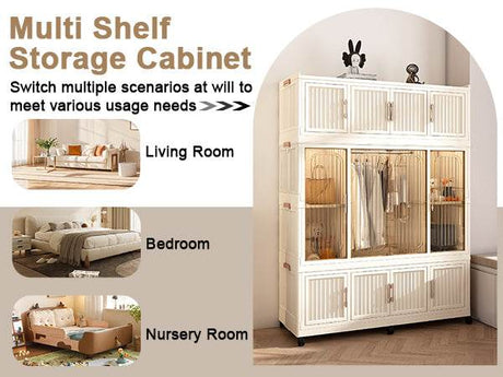 Portable Wardrobe Closet Organizer With Magnetic Doors - Blissora - Sleep Galleria