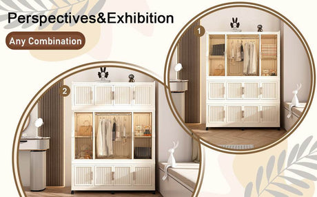 Portable Wardrobe Closet Organizer With Magnetic Doors - Blissora - Sleep Galleria