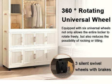 Portable Wardrobe Closet Organizer With Magnetic Doors - Blissora - Sleep Galleria