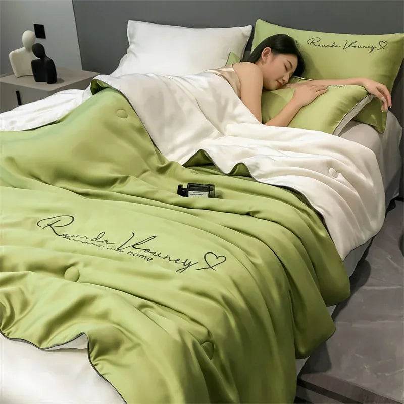 Silky Soft Cooling Summer Quilt Patchwork Blanket - Blissora - Sleep Galleria