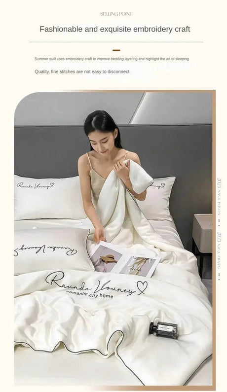Silky Soft Cooling Summer Quilt Patchwork Blanket - Blissora - Sleep Galleria