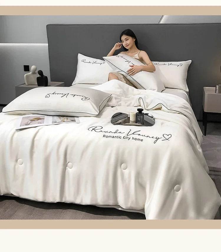 Silky Soft Cooling Summer Quilt Patchwork Blanket - Blissora - Sleep Galleria