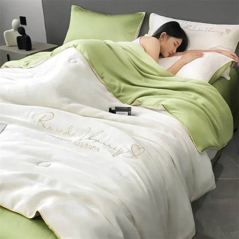 Silky Soft Cooling Summer Quilt Patchwork Blanket - Blissora - Sleep Galleria