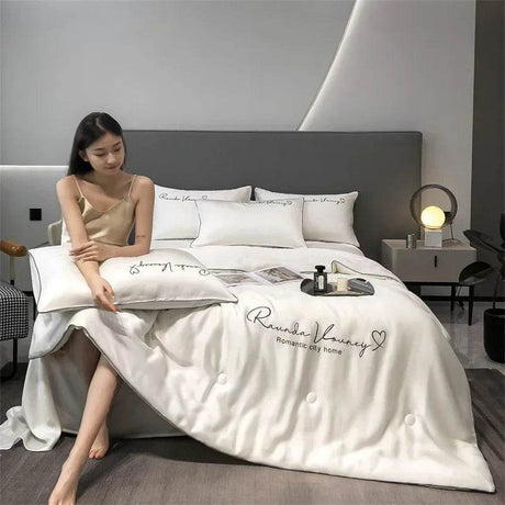 Silky Soft Cooling Summer Quilt Patchwork Blanket - Blissora - Sleep Galleria