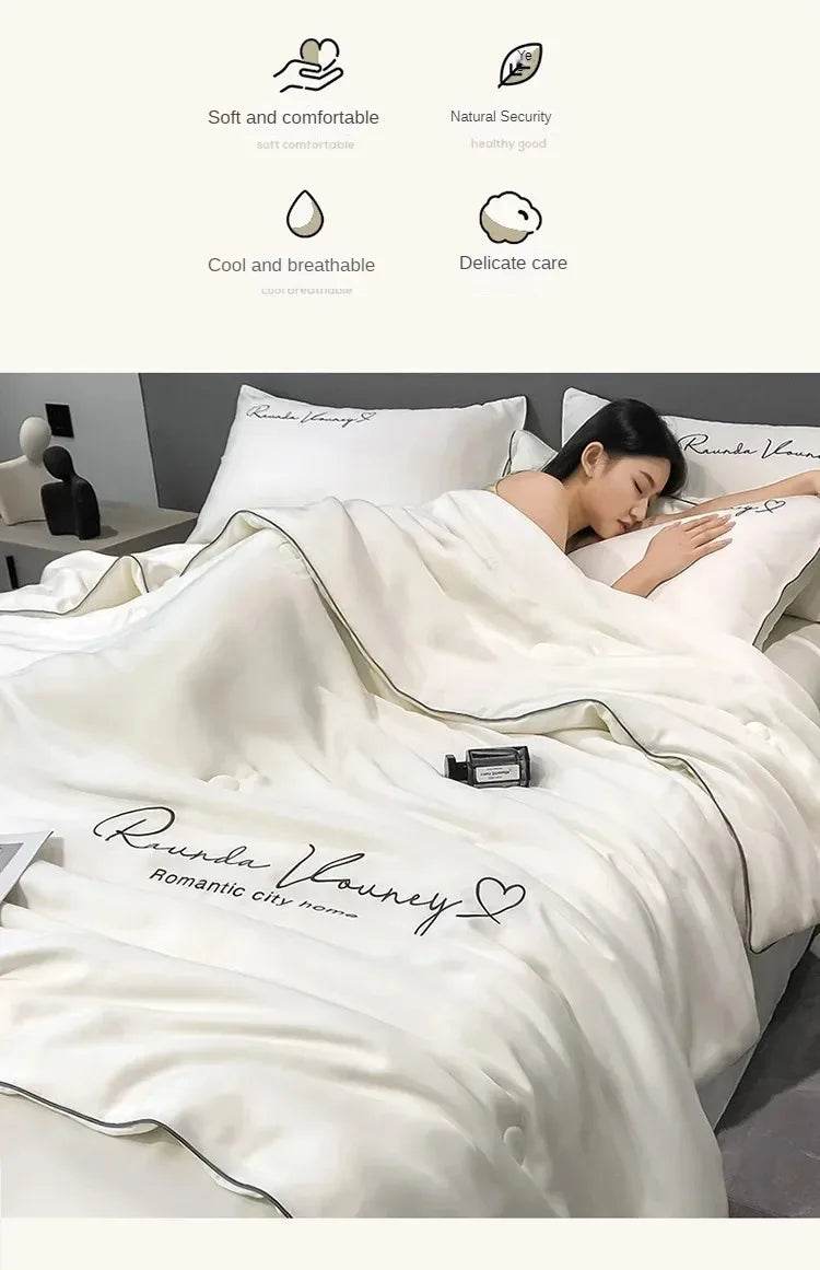 Silky Soft Cooling Summer Quilt Patchwork Blanket - Blissora - Sleep Galleria