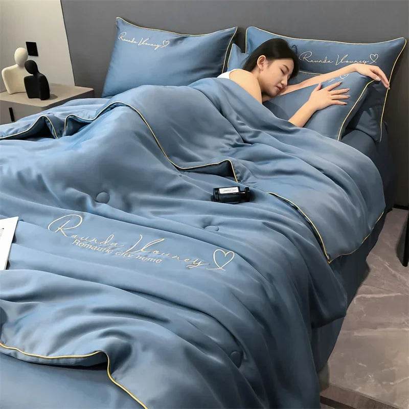 Silky Soft Cooling Summer Quilt Patchwork Blanket - Blissora - Sleep Galleria