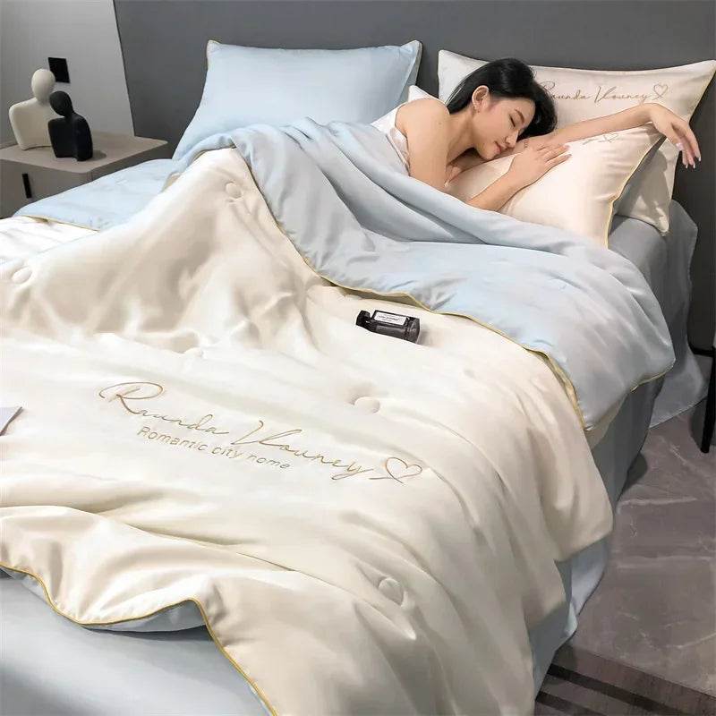 Silky Soft Cooling Summer Quilt Patchwork Blanket - Blissora - Sleep Galleria