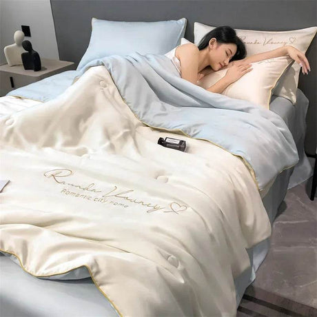 Silky Soft Cooling Summer Quilt Patchwork Blanket - Blissora - Sleep Galleria
