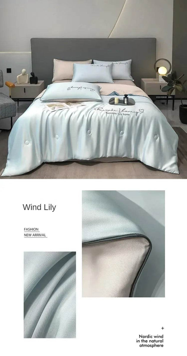 Silky Soft Cooling Summer Quilt Patchwork Blanket - Blissora - Sleep Galleria