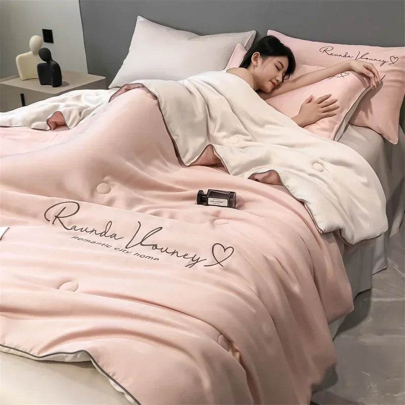 Silky Soft Cooling Summer Quilt Patchwork Blanket - Blissora - Sleep Galleria