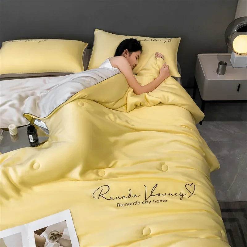 Silky Soft Cooling Summer Quilt Patchwork Blanket - Blissora - Sleep Galleria