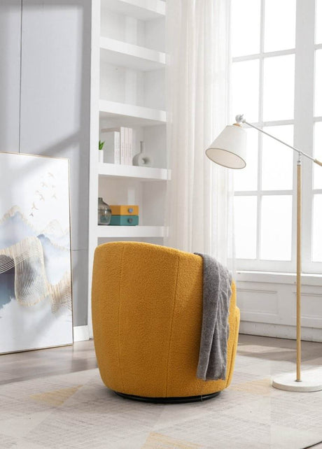 Soft Teddy Fabric Upholstered Swivel Accent Armchair - Sleep Galleria