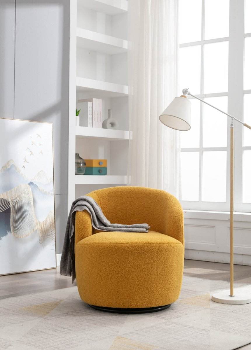 Soft Teddy Fabric Upholstered Swivel Accent Armchair - Sleep Galleria