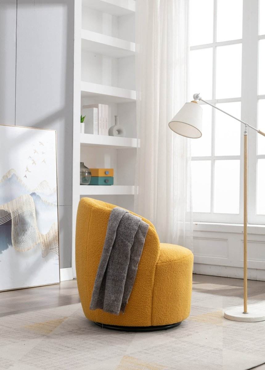 Soft Teddy Fabric Upholstered Swivel Accent Armchair - Sleep Galleria