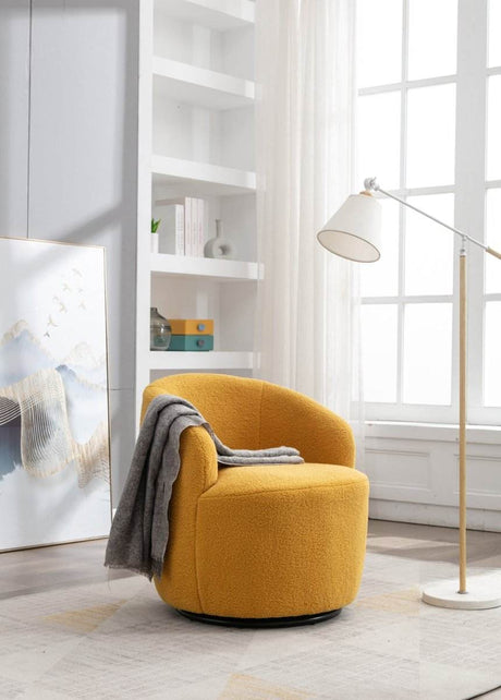 Soft Teddy Fabric Upholstered Swivel Accent Armchair - Sleep Galleria