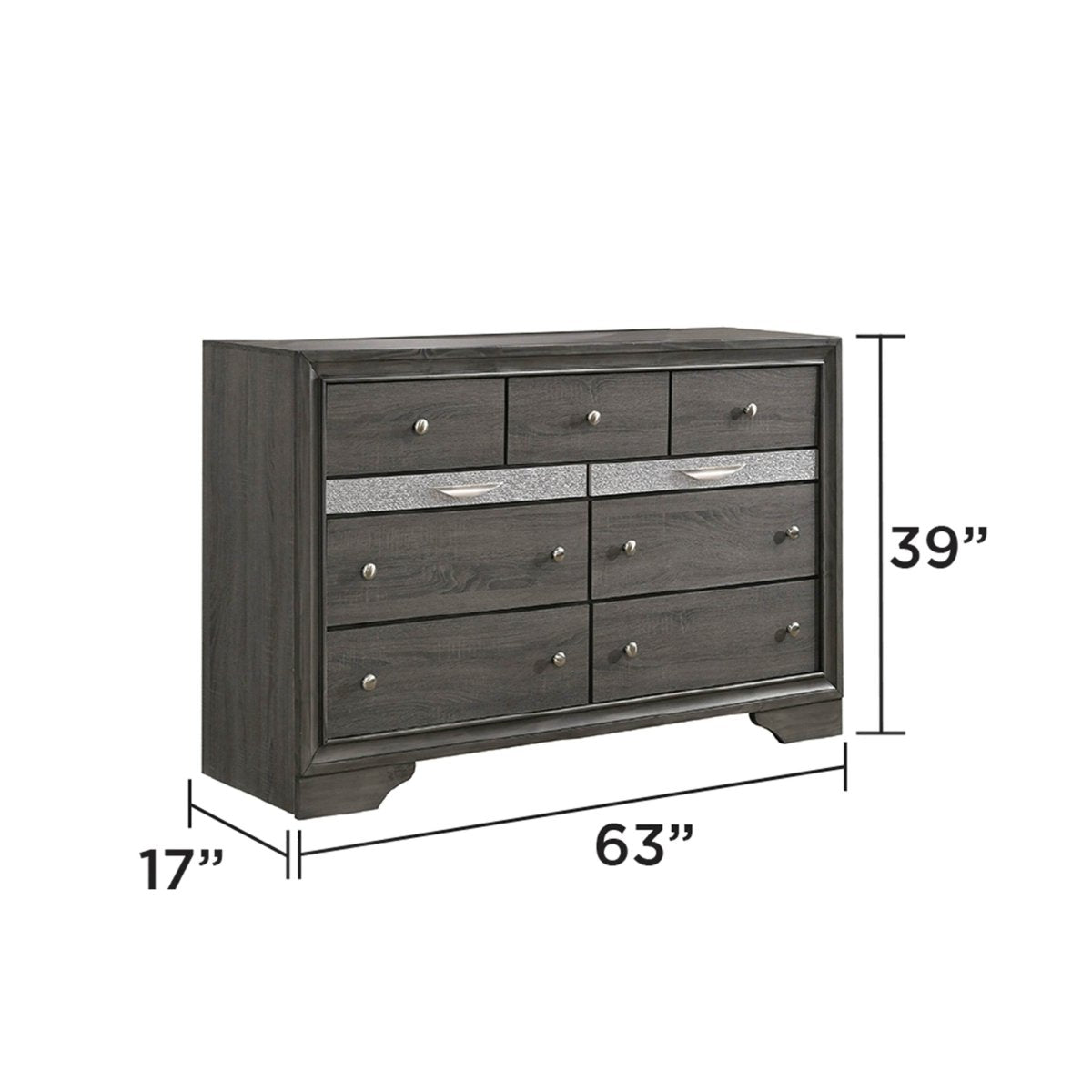 Traditional 5-Piece Gray Wood Bedroom Storage Set - Sleep Galleria