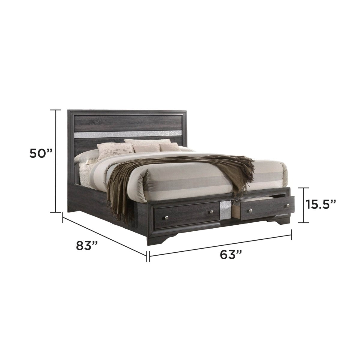 Traditional 5-Piece Gray Wood Bedroom Storage Set - Sleep Galleria
