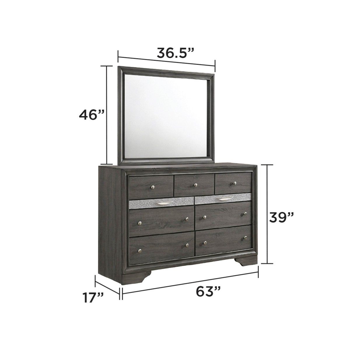 Traditional 5-Piece Gray Wood Bedroom Storage Set - Sleep Galleria