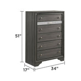 Traditional 5-Piece Gray Wood Bedroom Storage Set - Sleep Galleria