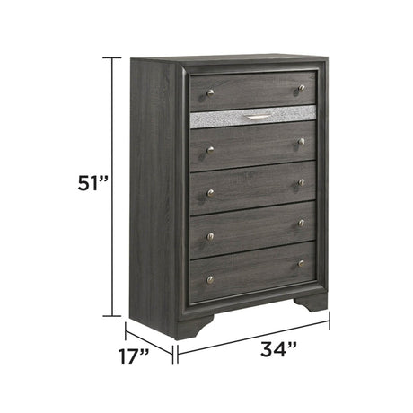 Traditional 5 - Piece Gray Wood Bedroom Storage Set - Blissora - Sleep Galleria