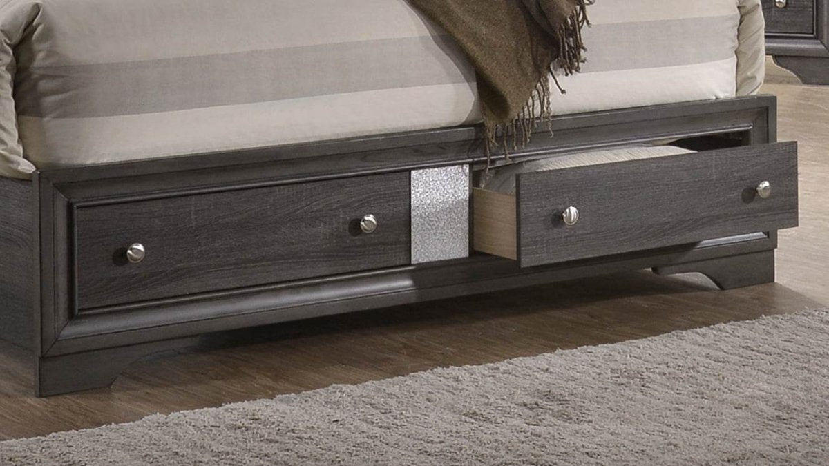 Traditional 5-Piece Gray Wood Bedroom Storage Set - Sleep Galleria