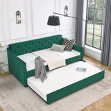Twin Upholstered Velvet Daybed With Trundle - Blissora - Sleep Galleria