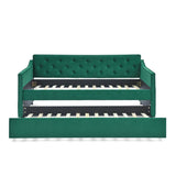 Twin Upholstered Velvet Daybed With Trundle - Blissora - Sleep Galleria
