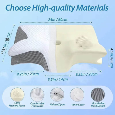 Ergonomic Cervical Memory Foam Pillow For Neck Pain - Brangdy - Sleep Galleria