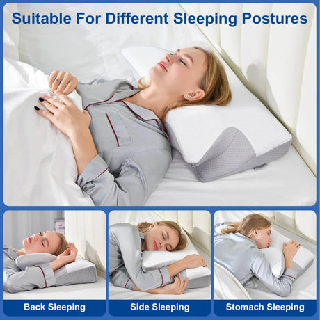 Ergonomic Cervical Memory Foam Pillow For Neck Pain - Brangdy - Sleep Galleria