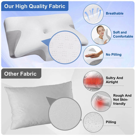 Ergonomic Cervical Memory Foam Pillow For Neck Pain - Brangdy - Sleep Galleria