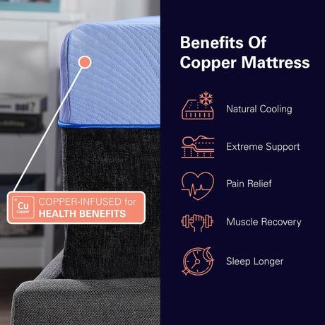 Refresh 12 inch Hybrid Cooling Memory Foam and Coil Mattress - Bridgevine Home - Sleep Galleria