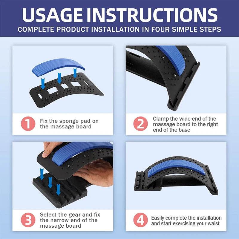 Magnetic Therapy Adjustable Back Stretcher Pain Relief - BXA - Sleep Galleria