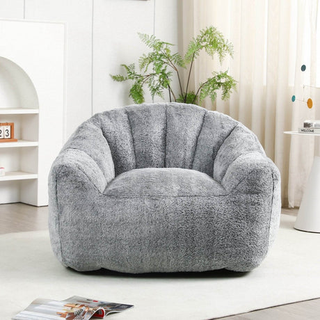 High - Density Foam Faux Fur Beanbag Chair - Calmora - Sleep Galleria
