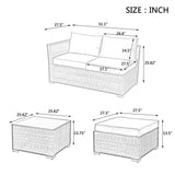 4-Piece Brown PE Rattan Outdoor Patio Furniture Set - Sleep Galleria