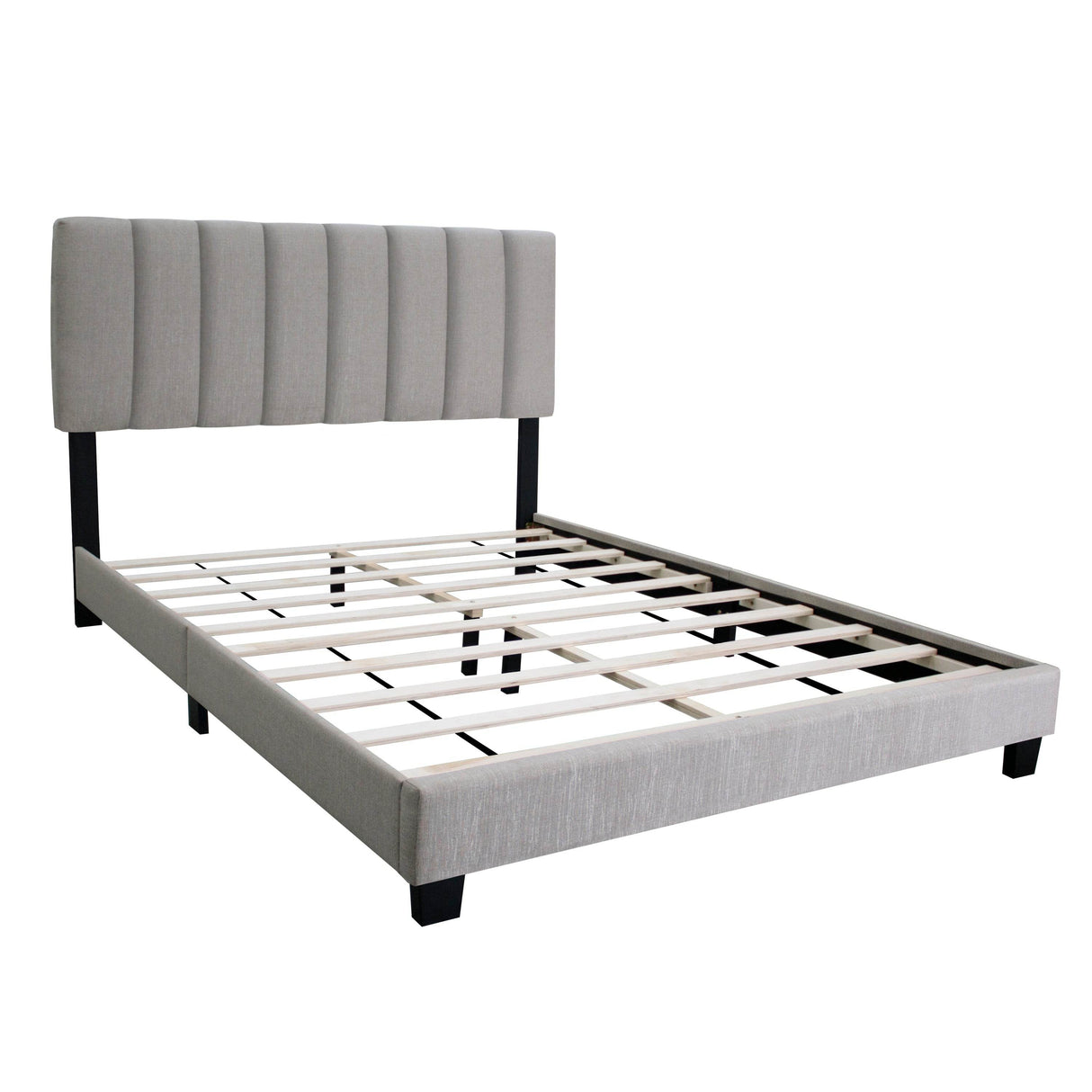 Adjustable Queen Upholstered Bed Frame With Linen Upholstery