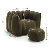 Soft Chenille Bean Bag Chair with Foam - Calmora - Sleep Galleria