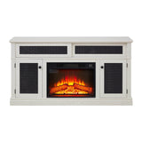 Embossed Oak Fireplace TV Stand With Storage - Sleep Galleria