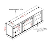 White MDF Large TV Stand With Storage Cabinet - Sleep Galleria
