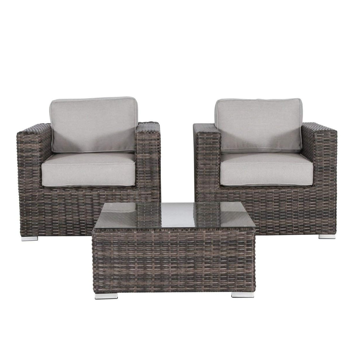 3-Piece Wicker Rattan Patio Sofa Set With Cushioned Comfort