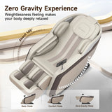 Full Body Massage Chair, Zero Gravity Sl-Track Massage Recliner with Yoga Stretch, Heating and Foot Massage, Brown