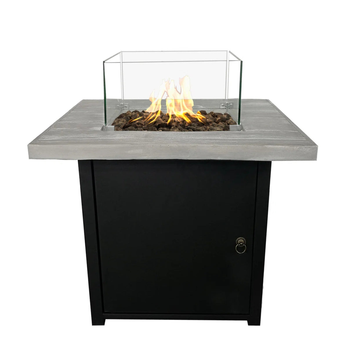 Modern Concrete Propane Fire Pit Table With Stainless Steel Burner