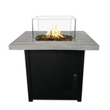 Modern Concrete Propane Fire Pit Table With Stainless Steel Burner