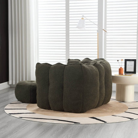 Soft Chenille Bean Bag Chair with Foam - Calmora - Sleep Galleria