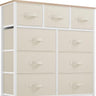 DWVO Chest of Drawer with 9 Drawers for Bedroom Fabric Dresser Storage Drawers with Handles Metal Frame for Living Room, Hallway, Nursery